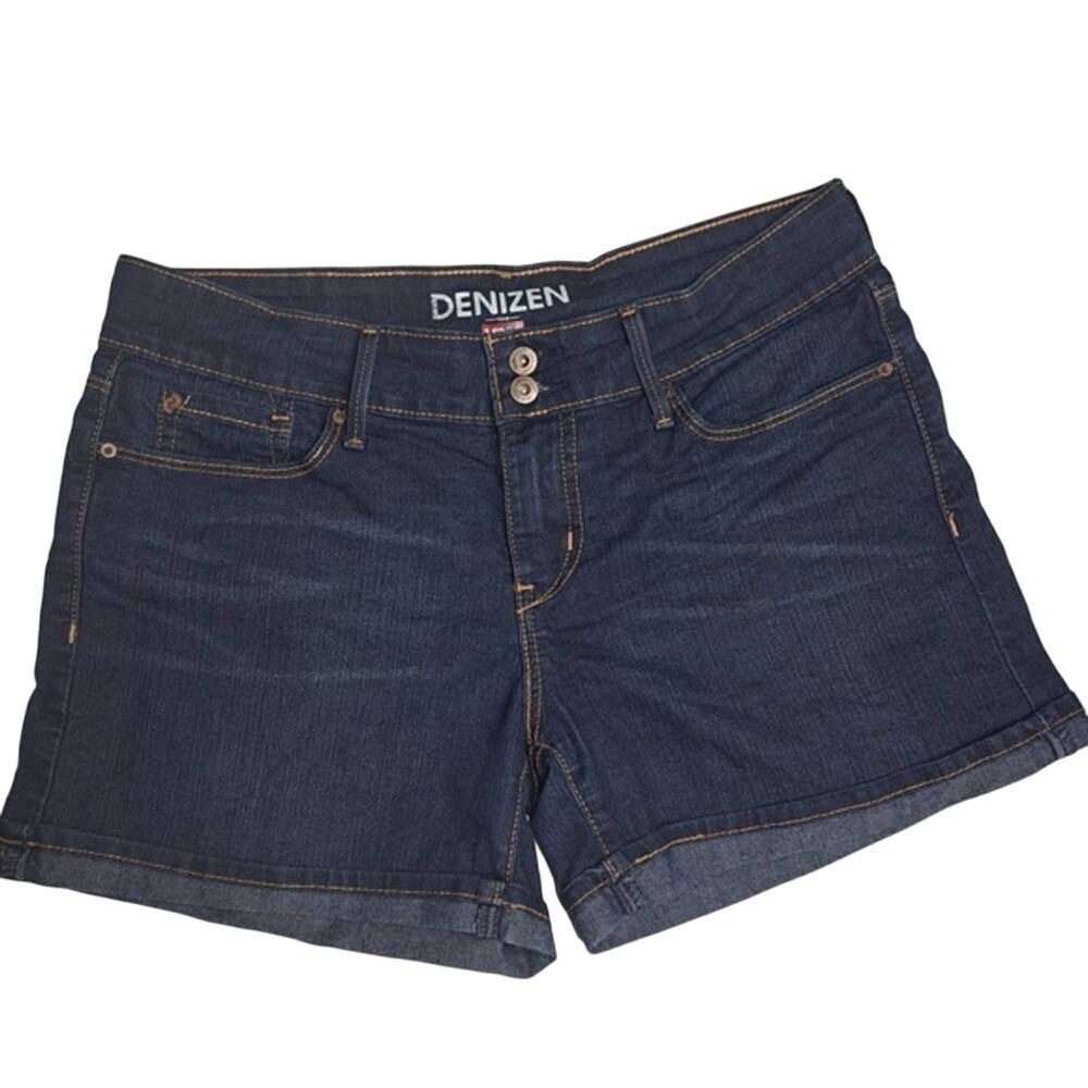Levis Jean Shorts Women 6 Dark Wash Denim Stretch Wide Waist Casual Summer